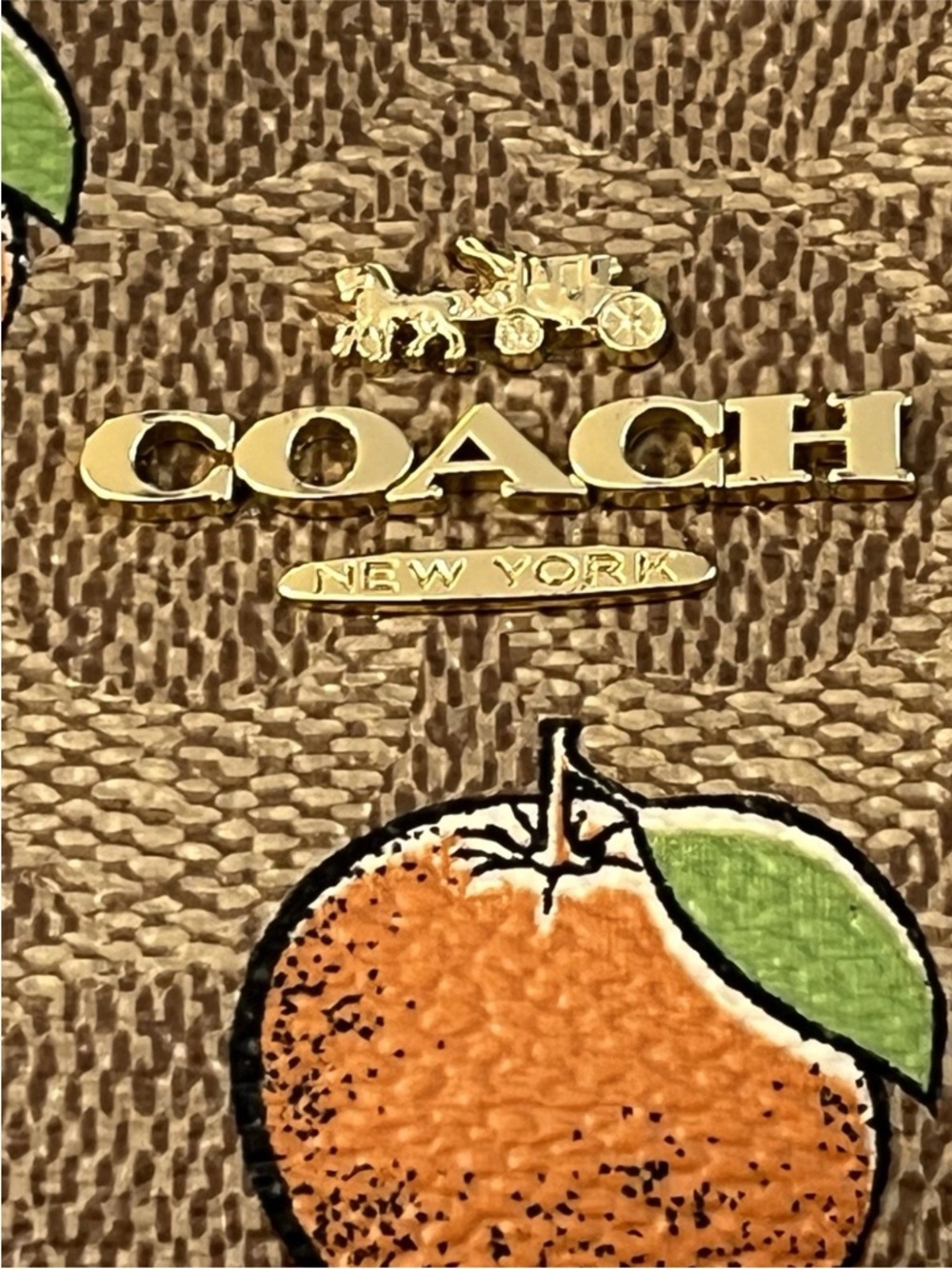 Coach Crescent Shoulder Bag in Brown with Orange Print - Picture 10 of 10